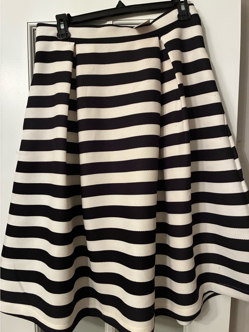 Classic Black and White Striped A-Line Skirt